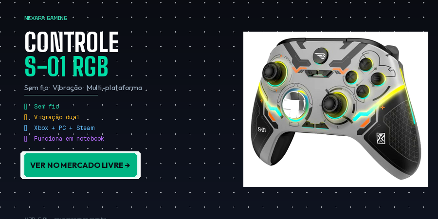 Controle Sem Fio Nexara S-01 RGB