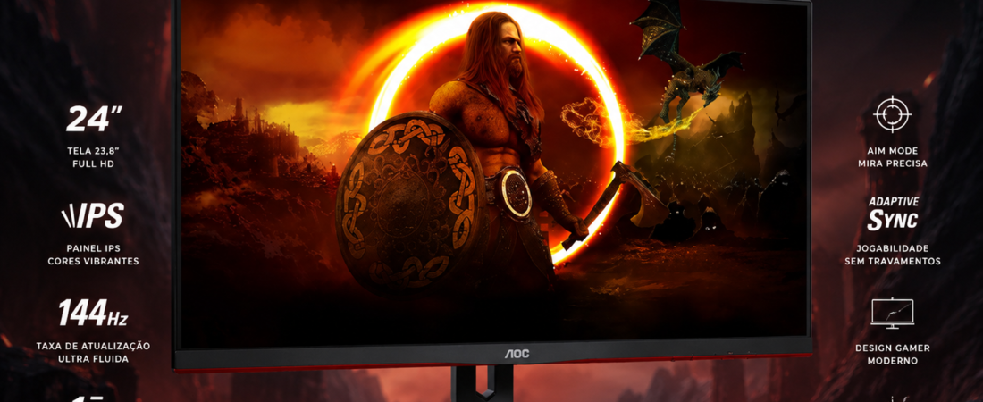 Monitor Gamer AOC Hero 27″ QHD 155Hz: Desempenho Profissional para Jogos Competitivos